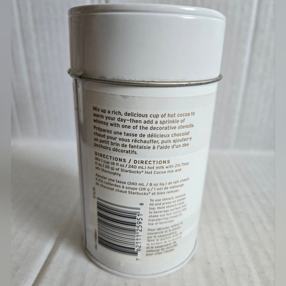 Starbucks Hot Cocoa TIN With Decorative Stencils (Chocolat Chaud) - Picture 3 of 12